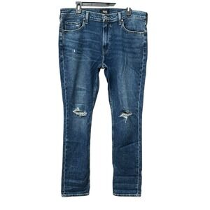 PAIGE Lennox Christian Destructed Medium‎ Wash Jeans Size 36 Distressed #MN7-7